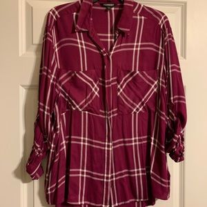 Express Burgundy (plum) & White Flannel